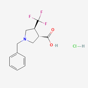 rac-(3R,4R)-1-benzyl-4-(trifluoromethyl)pyrrolidine-3-carboxylic acid hydrochloride, trans