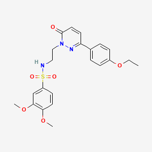 molecular formula C22H25N3O6S B2908297 N-(2-(3-(4-ethoxyphenyl)-6-oxopyridazin-1(6H)-yl)ethyl)-3,4-dimethoxybenzenesulfonamide CAS No. 921880-84-4