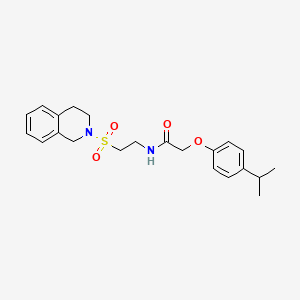 molecular formula C22H28N2O4S B2908305 N-(2-((3,4-dihydroisoquinolin-2(1H)-yl)sulfonyl)ethyl)-2-(4-isopropylphenoxy)acetamide CAS No. 921897-92-9