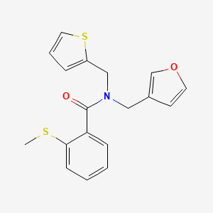 N-(furan-3-ylmethyl)-2-(methylthio)-N-(thiophen-2-ylmethyl)benzamide