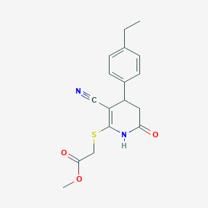 Methyl 2-[3-cyano-4-(4-ethylphenyl)-6-oxo-2-1,4,5-trihydropyridylthio]acetate