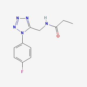 molecular formula C11H12FN5O B2908319 N-((1-(4-fluorophenyl)-1H-tetrazol-5-yl)methyl)propionamide CAS No. 921059-79-2
