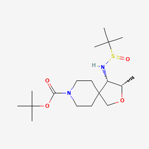 (3S,4s)-tert-butyl4-((r)-1,1-dimethylethylsulfinamido)-3-methyl-2-oxa-8-azaspiro[4.5]decane-8-carboxylate