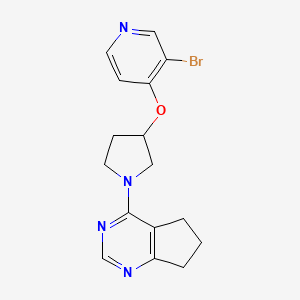 4-[3-(3-Bromopyridin-4-yl)oxypyrrolidin-1-yl]-6,7-dihydro-5H-cyclopenta[d]pyrimidine