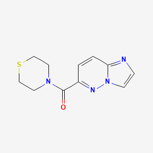 molecular formula C11H12N4OS B2908360 4-{Imidazo[1,2-b]pyridazine-6-carbonyl}thiomorpholine CAS No. 2415555-54-1