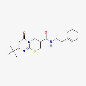 molecular formula C20H29N3O2S B2908361 8-(tert-butyl)-N-(2-(cyclohex-1-en-1-yl)ethyl)-6-oxo-2,3,4,6-tetrahydropyrimido[2,1-b][1,3]thiazine-3-carboxamide CAS No. 1421463-81-1