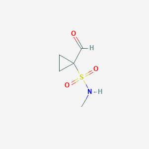 molecular formula C5H9NO3S B2908365 1-Formyl-N-methylcyclopropane-1-sulfonamide CAS No. 2137794-37-5