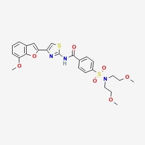 molecular formula C25H27N3O7S2 B2908367 4-(N,N-bis(2-methoxyethyl)sulfamoyl)-N-(4-(7-methoxybenzofuran-2-yl)thiazol-2-yl)benzamide CAS No. 921525-65-7