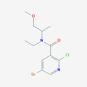 molecular formula C12H16BrClN2O2 B2908370 5-bromo-2-chloro-N-ethyl-N-(1-methoxypropan-2-yl)pyridine-3-carboxamide CAS No. 1274799-24-4