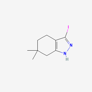 molecular formula C9H13IN2 B2908373 3-Iodo-6,6-dimethyl-4,5,6,7-tetrahydro-1H-indazole CAS No. 1309788-50-8