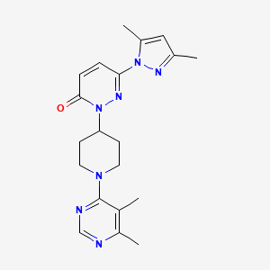 molecular formula C20H25N7O B2908375 6-(3,5-Dimethylpyrazol-1-yl)-2-[1-(5,6-dimethylpyrimidin-4-yl)piperidin-4-yl]pyridazin-3-one CAS No. 2380040-20-8