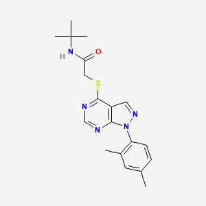 molecular formula C19H23N5OS B2908376 N-tert-butyl-2-[1-(2,4-dimethylphenyl)pyrazolo[3,4-d]pyrimidin-4-yl]sulfanylacetamide CAS No. 893931-21-0