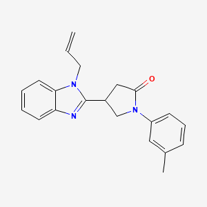 molecular formula C21H21N3O B2908378 4-(1-allyl-1H-benzo[d]imidazol-2-yl)-1-(m-tolyl)pyrrolidin-2-one CAS No. 840498-44-4