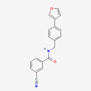 molecular formula C19H14N2O2 B2908382 3-cyano-N-(4-(furan-3-yl)benzyl)benzamide CAS No. 2034296-55-2