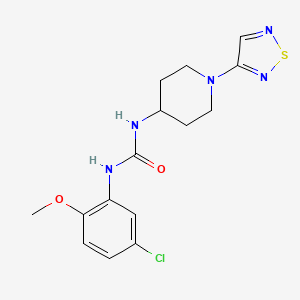 molecular formula C15H18ClN5O2S B2908385 1-(5-Chloro-2-methoxyphenyl)-3-[1-(1,2,5-thiadiazol-3-yl)piperidin-4-yl]urea CAS No. 2320922-96-9