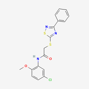 molecular formula C17H14ClN3O2S2 B2908388 N-(5-chloro-2-methoxyphenyl)-2-((3-phenyl-1,2,4-thiadiazol-5-yl)thio)acetamide CAS No. 864856-09-7