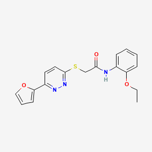 molecular formula C18H17N3O3S B2908396 N-(2-ethoxyphenyl)-2-[6-(furan-2-yl)pyridazin-3-yl]sulfanylacetamide CAS No. 872723-66-5