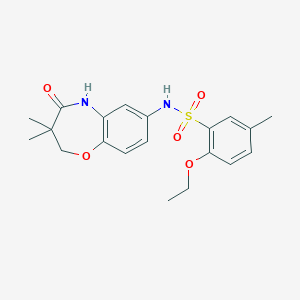 molecular formula C20H24N2O5S B2908398 N-(3,3-dimethyl-4-oxo-2,3,4,5-tetrahydrobenzo[b][1,4]oxazepin-7-yl)-2-ethoxy-5-methylbenzenesulfonamide CAS No. 921916-14-5
