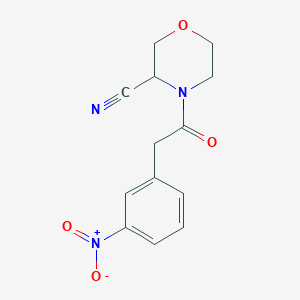 molecular formula C13H13N3O4 B2908402 4-[2-(3-Nitrophenyl)acetyl]morpholine-3-carbonitrile CAS No. 1436340-58-7