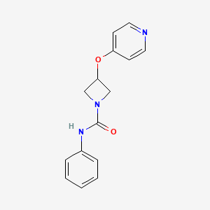 molecular formula C15H15N3O2 B2908404 N-Phenyl-3-pyridin-4-yloxyazetidine-1-carboxamide CAS No. 2380079-91-2