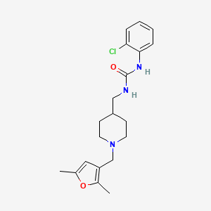 molecular formula C20H26ClN3O2 B2908405 1-(2-Chlorophenyl)-3-((1-((2,5-dimethylfuran-3-yl)methyl)piperidin-4-yl)methyl)urea CAS No. 1235656-95-7