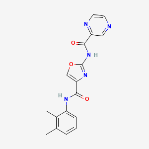 molecular formula C17H15N5O3 B2908409 N-(2,3-dimethylphenyl)-2-(pyrazine-2-carboxamido)oxazole-4-carboxamide CAS No. 1396852-37-1