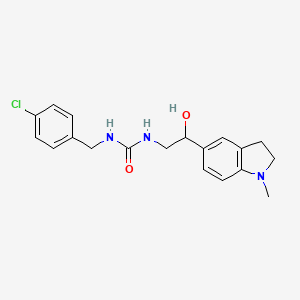 B2908410 1-(4-Chlorobenzyl)-3-(2-hydroxy-2-(1-methylindolin-5-yl)ethyl)urea CAS No. 1705388-46-0