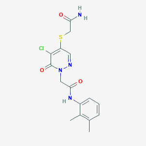 molecular formula C16H17ClN4O3S B2908411 2-(4-((2-amino-2-oxoethyl)thio)-5-chloro-6-oxopyridazin-1(6H)-yl)-N-(2,3-dimethylphenyl)acetamide CAS No. 1251587-98-0
