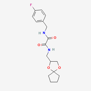 N1-(1,4-dioxaspiro[4.4]nonan-2-ylmethyl)-N2-(4-fluorobenzyl)oxalamide