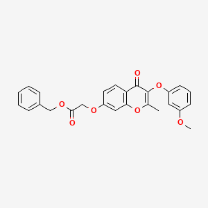 molecular formula C26H22O7 B2908428 Benzyl 2-[3-(3-methoxyphenoxy)-2-methyl-4-oxochromen-7-yl]oxyacetate CAS No. 637749-18-9