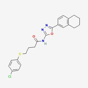 4-((4-chlorophenyl)thio)-N-(5-(5,6,7,8-tetrahydronaphthalen-2-yl)-1,3,4-oxadiazol-2-yl)butanamide