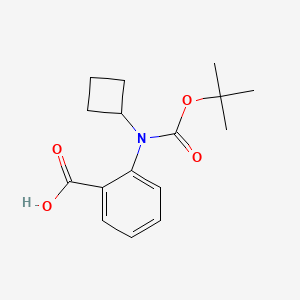 molecular formula C16H21NO4 B2908431 2-[Cyclobutyl-[(2-methylpropan-2-yl)oxycarbonyl]amino]benzoic acid CAS No. 2248311-38-6