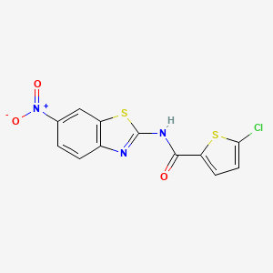 molecular formula C12H6ClN3O3S2 B2908436 5-chloro-N-(6-nitro-1,3-benzothiazol-2-yl)thiophene-2-carboxamide CAS No. 329265-59-0