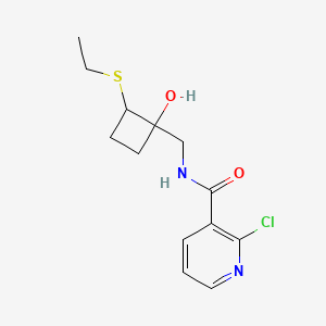 molecular formula C13H17ClN2O2S B2908446 2-chloro-N-{[2-(ethylsulfanyl)-1-hydroxycyclobutyl]methyl}pyridine-3-carboxamide CAS No. 1384534-58-0