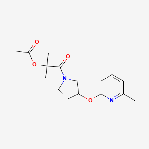 B2908449 2-Methyl-1-(3-((6-methylpyridin-2-yl)oxy)pyrrolidin-1-yl)-1-oxopropan-2-yl acetate CAS No. 1904357-64-7