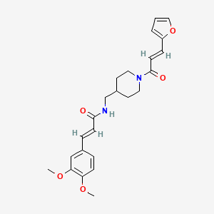 (E)-3-(3,4-dimethoxyphenyl)-N-((1-((E)-3-(furan-2-yl)acryloyl)piperidin-4-yl)methyl)acrylamide