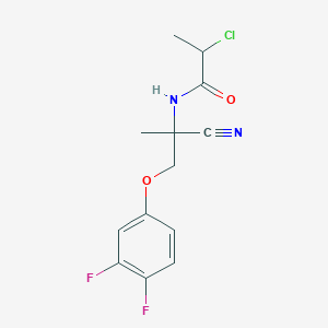 molecular formula C13H13ClF2N2O2 B2908457 2-Chloro-N-[2-cyano-1-(3,4-difluorophenoxy)propan-2-yl]propanamide CAS No. 2411288-37-2