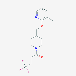 molecular formula C16H21F3N2O2 B2908460 4,4,4-Trifluoro-1-[4-[(3-methylpyridin-2-yl)oxymethyl]piperidin-1-yl]butan-1-one CAS No. 2380183-08-2