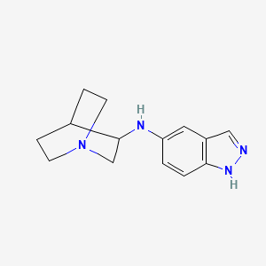 molecular formula C14H18N4 B2908464 N-{1-azabicyclo[2.2.2]octan-3-yl}-1H-indazol-5-amine CAS No. 478836-24-7