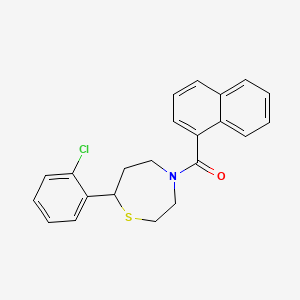 molecular formula C22H20ClNOS B2908466 (7-(2-Chlorophenyl)-1,4-thiazepan-4-yl)(naphthalen-1-yl)methanone CAS No. 1797573-50-2