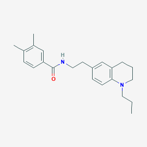 molecular formula C23H30N2O B2908467 3,4-dimethyl-N-(2-(1-propyl-1,2,3,4-tetrahydroquinolin-6-yl)ethyl)benzamide CAS No. 955527-95-4