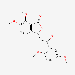 molecular formula C20H20O7 B2908471 3-(2-(2,5-dimethoxyphenyl)-2-oxoethyl)-6,7-dimethoxyisobenzofuran-1(3H)-one CAS No. 725218-73-5