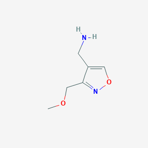 molecular formula C6H10N2O2 B2908475 [3-(Methoxymethyl)-1,2-oxazol-4-yl]methanamine CAS No. 2219376-64-2