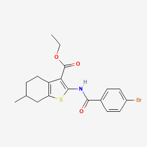 molecular formula C19H20BrNO3S B2908483 Ethyl 2-(4-bromobenzamido)-6-methyl-4,5,6,7-tetrahydrobenzo[b]thiophene-3-carboxylate CAS No. 331962-38-0