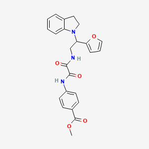molecular formula C24H23N3O5 B2908490 Methyl 4-(2-((2-(furan-2-yl)-2-(indolin-1-yl)ethyl)amino)-2-oxoacetamido)benzoate CAS No. 898433-06-2