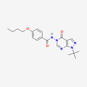 molecular formula C20H25N5O3 B2908491 4-butoxy-N-(1-(tert-butyl)-4-oxo-1H-pyrazolo[3,4-d]pyrimidin-5(4H)-yl)benzamide CAS No. 899751-51-0