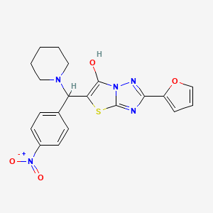 2-(Furan-2-yl)-5-((4-nitrophenyl)(piperidin-1-yl)methyl)thiazolo[3,2-b][1,2,4]triazol-6-ol