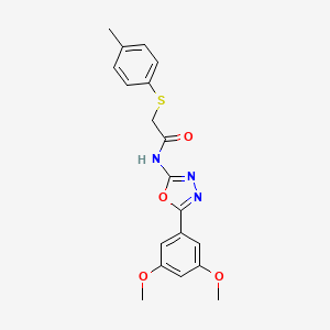 molecular formula C19H19N3O4S B2908514 N-(5-(3,5-dimethoxyphenyl)-1,3,4-oxadiazol-2-yl)-2-(p-tolylthio)acetamide CAS No. 895459-41-3