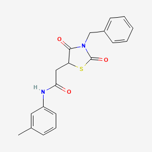 molecular formula C19H18N2O3S B2908515 2-(3-benzyl-2,4-dioxothiazolidin-5-yl)-N-(m-tolyl)acetamide CAS No. 923139-48-4