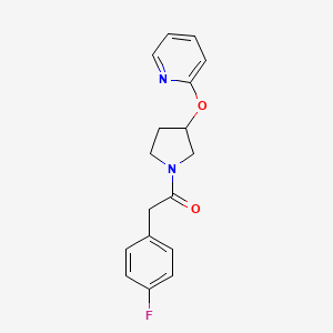 molecular formula C17H17FN2O2 B2908523 2-(4-Fluorophenyl)-1-(3-(pyridin-2-yloxy)pyrrolidin-1-yl)ethanone CAS No. 1903245-02-2
